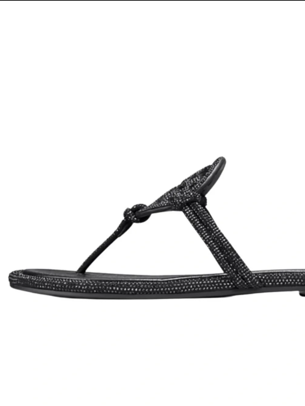 NWT Tory Burch Miller Pavé Crystal Knotted Sandals in Perfect Black Size 8 - Picture 4 of 11